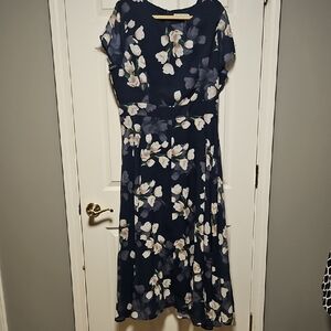 Flycurvy Floral Chiffon Dress